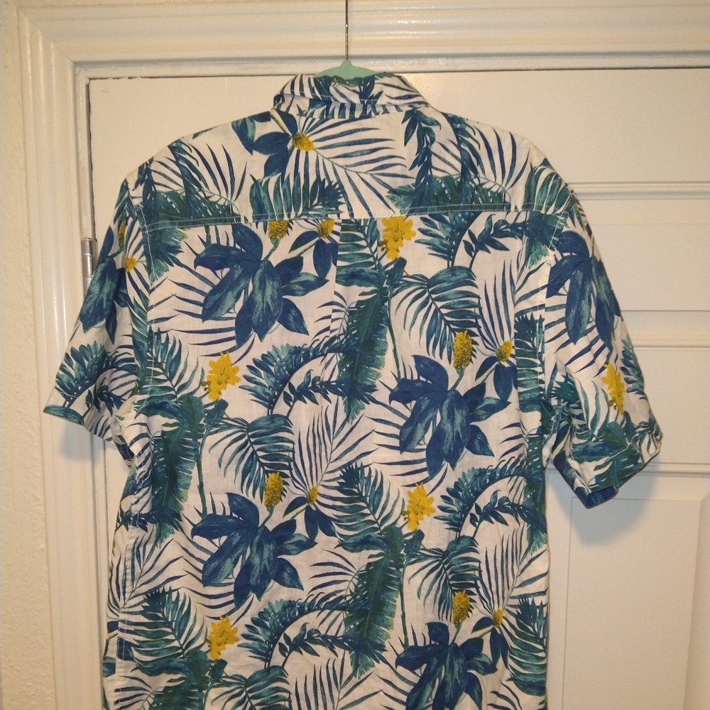 Tommy Bahama Cotton Floral Print Short Sleeve Button Up Shirt Men's sz Large. - Picture 2 of 5
